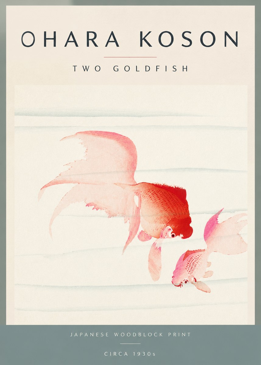 Ohara Koson Two Goldfish No5 - Affiche