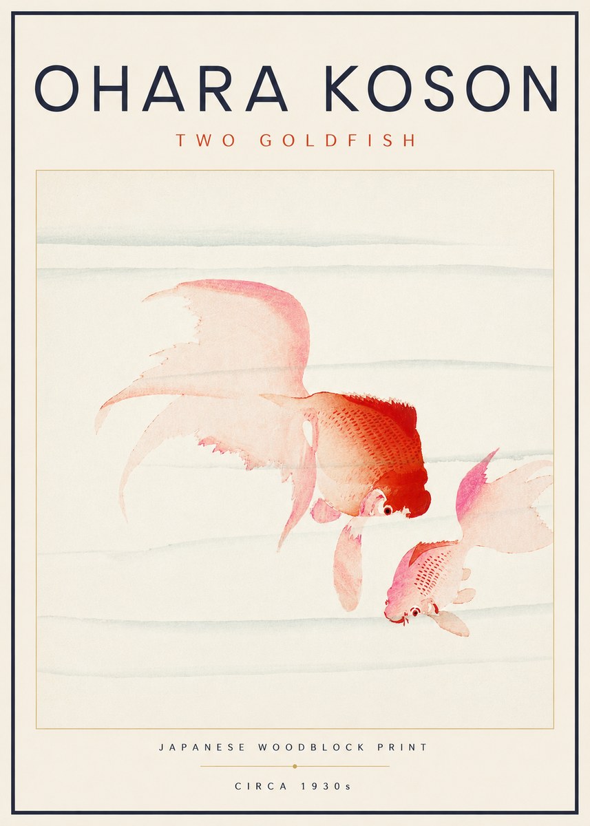 Ohara Koson Two Goldfish No6 - Affiche