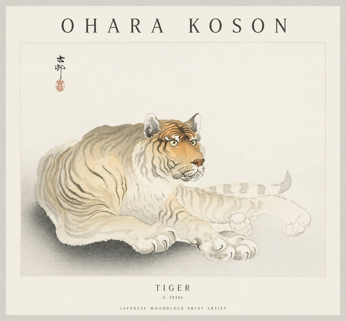 Ohara Koson Tiger No1 - Affiche