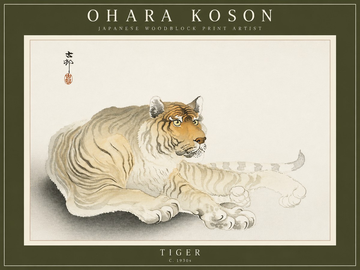 Ohara Koson Tiger No2 - Affiche