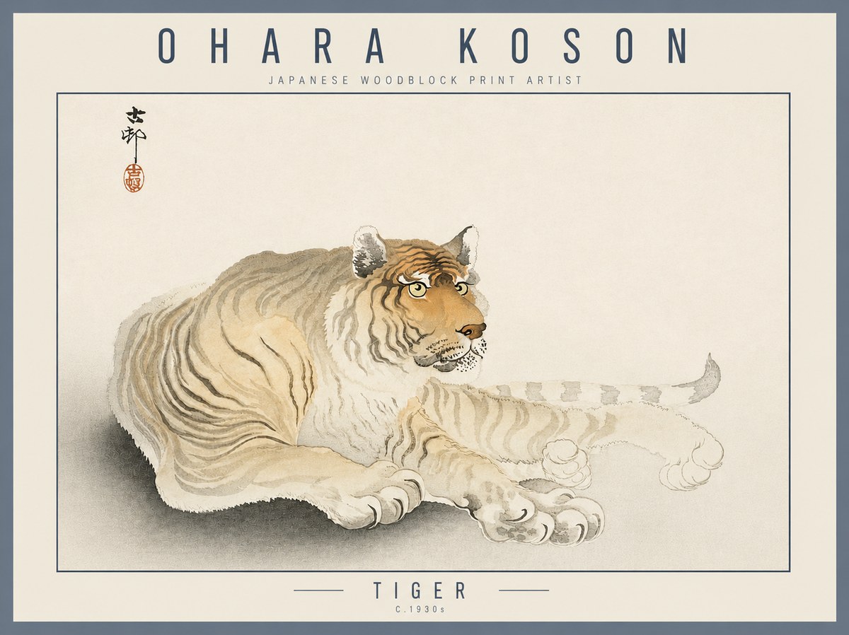 Ohara Koson Tiger No3 - Affiche