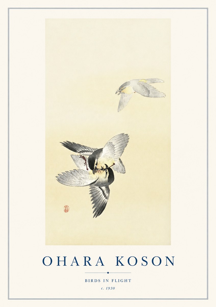 Ohara Koson Birds in Flight No1 - Affiche