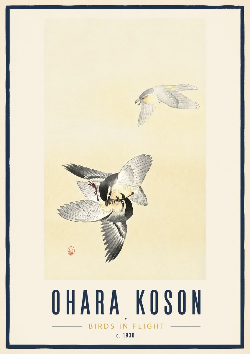 Ohara Koson Birds in Flight No3 - Affiche