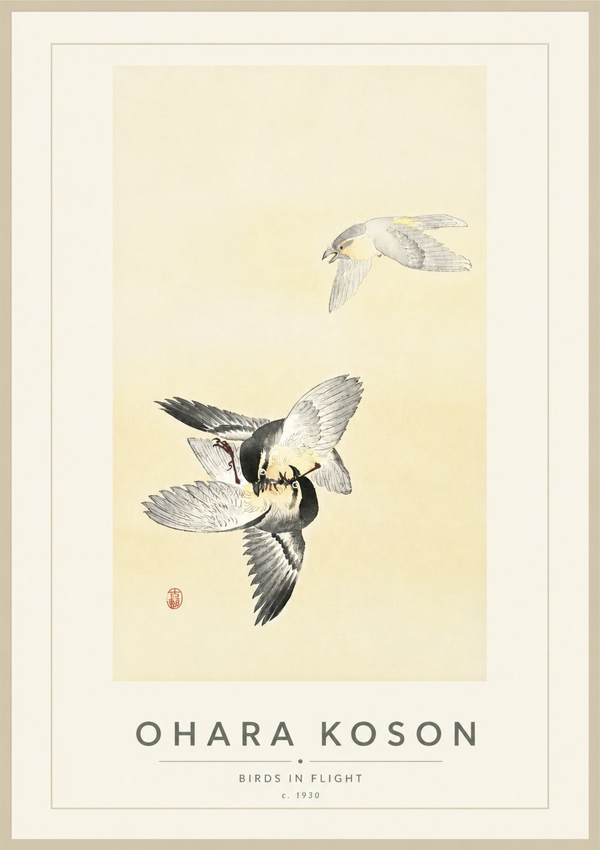 Ohara Koson Birds in Flight No4 - Affiche