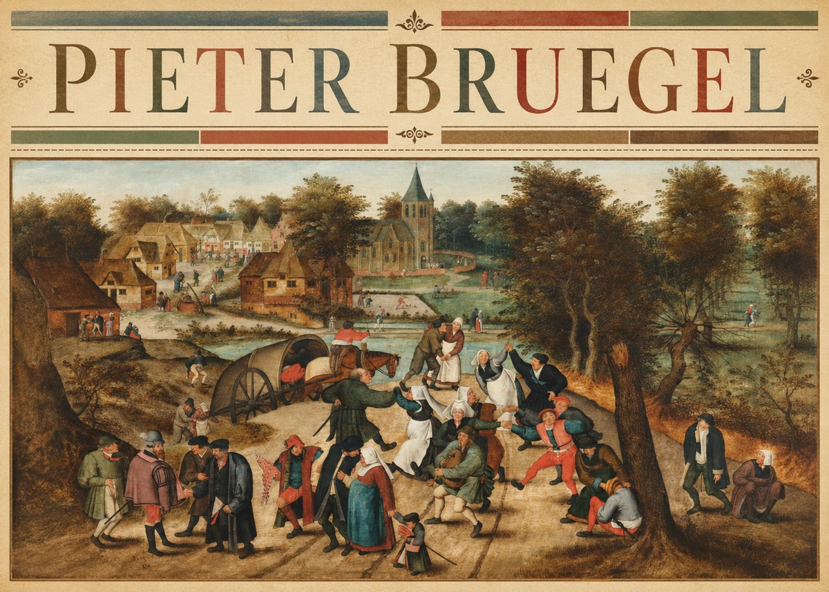 Pieter Bruegel The Peasant Dance I No3 - Affiche