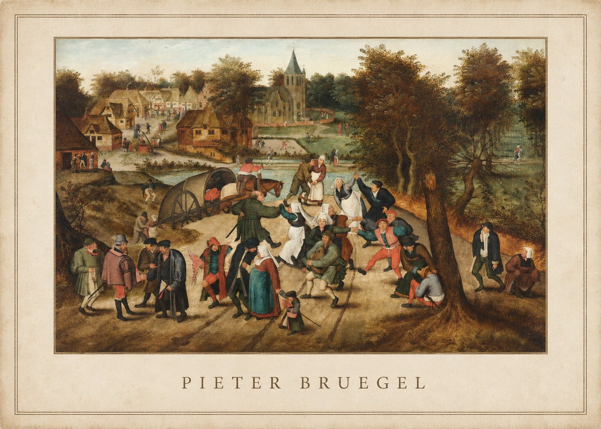 Pieter Bruegel The Peasant Dance I No5 - Affiche