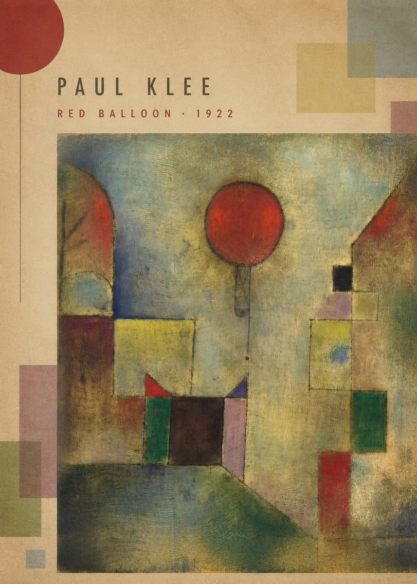 Paul Klee Red Balloon No5 - Affiche