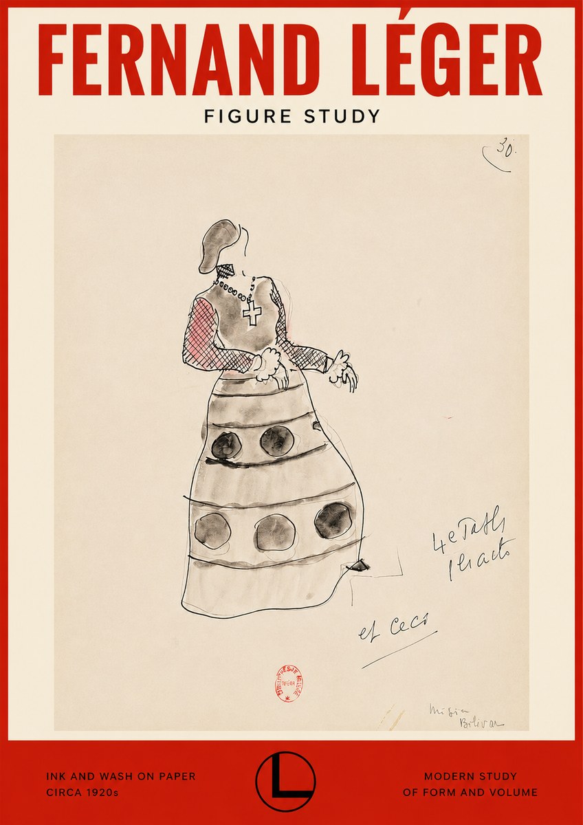 Fernand Léger Costume Design for Le Patin No2 - Affiche