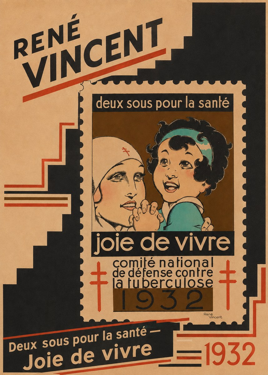 René Vincent Deux Sous Pour La Santé - Joie De Vivre No2 - Affiche