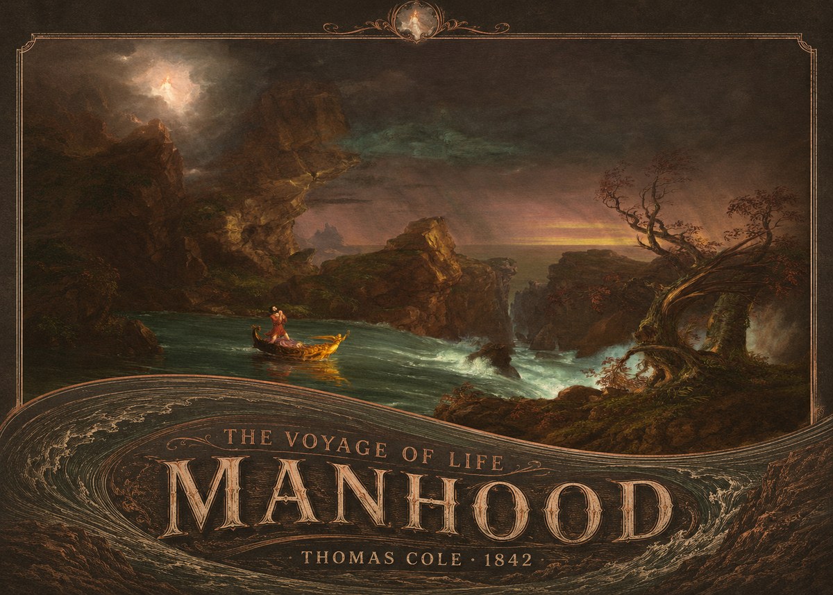 Thomas Cole The Voyage of Life: Manhood I No5 - Affiche