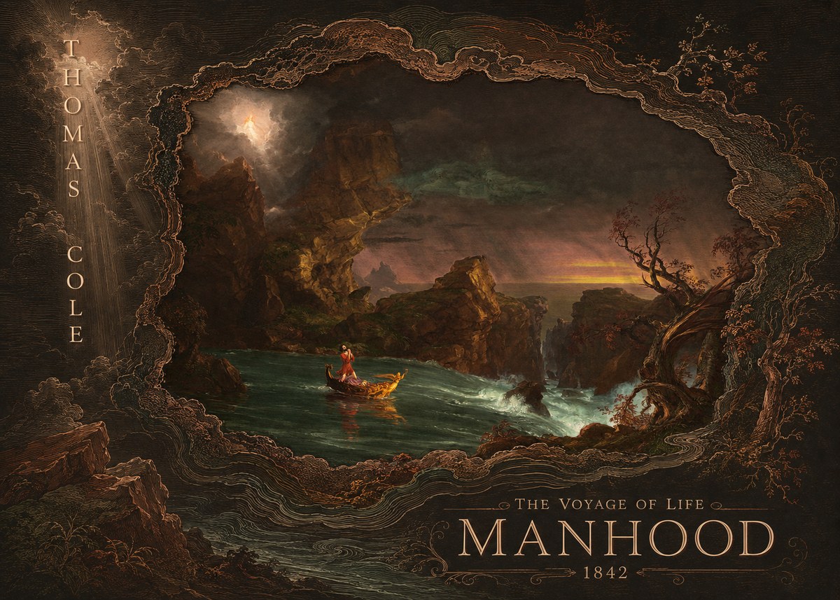 Thomas Cole The Voyage of Life: Manhood I No6 - Affiche