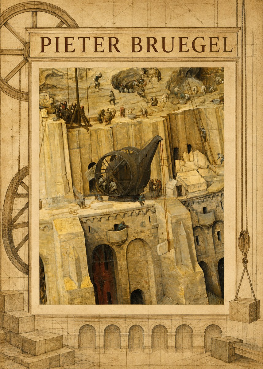 Pieter Bruegel The Tower of Babel VII No3 - Affiche