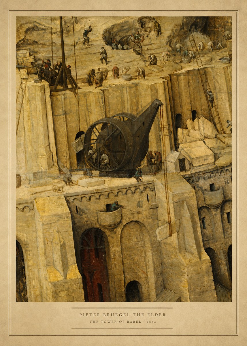 Pieter Bruegel The Tower of Babel VII No5 - Affiche