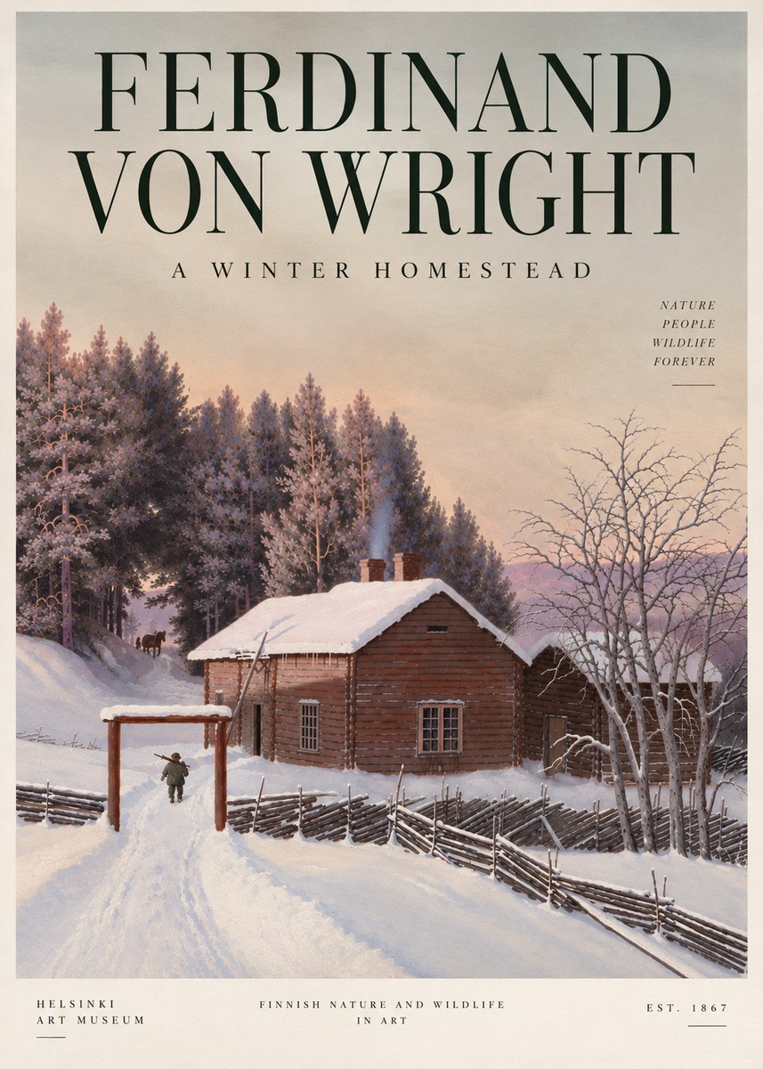 Ferdinand von Wright Winter at the Forest Edge No5 - Affiche