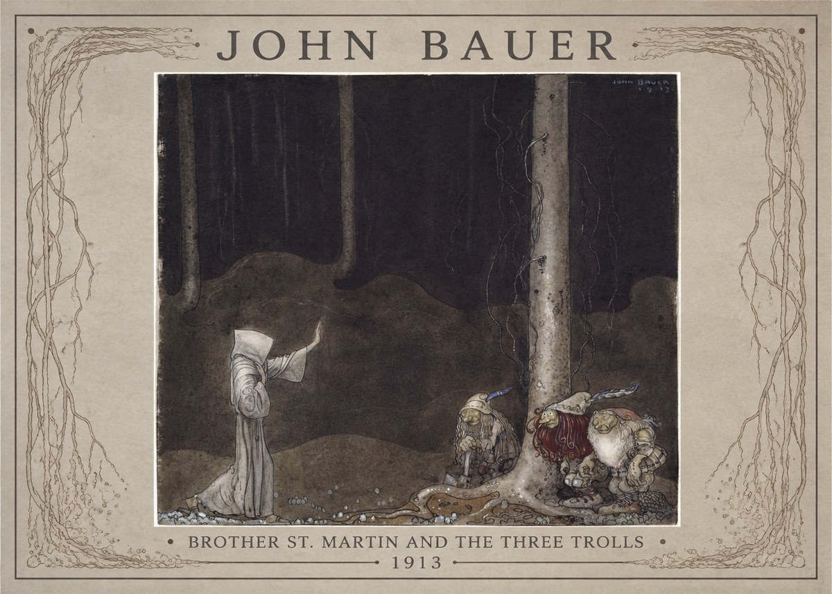 John Bauer Brother St. Martin and the Three Trolls No1 - Affiche