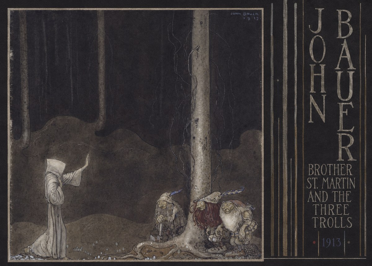 John Bauer Brother St. Martin and the Three Trolls No6 - Affiche