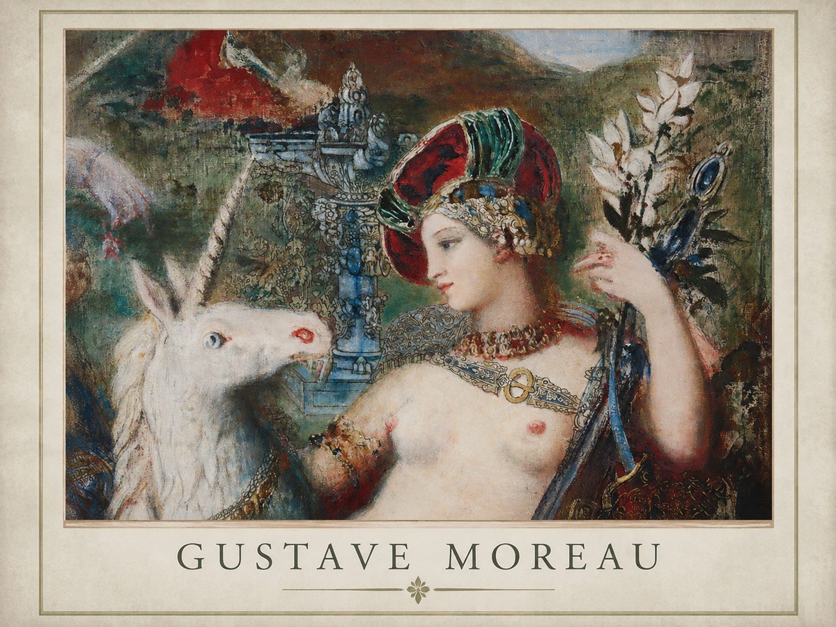 Gustave Moreau The Unicorns I No1 - Affiche