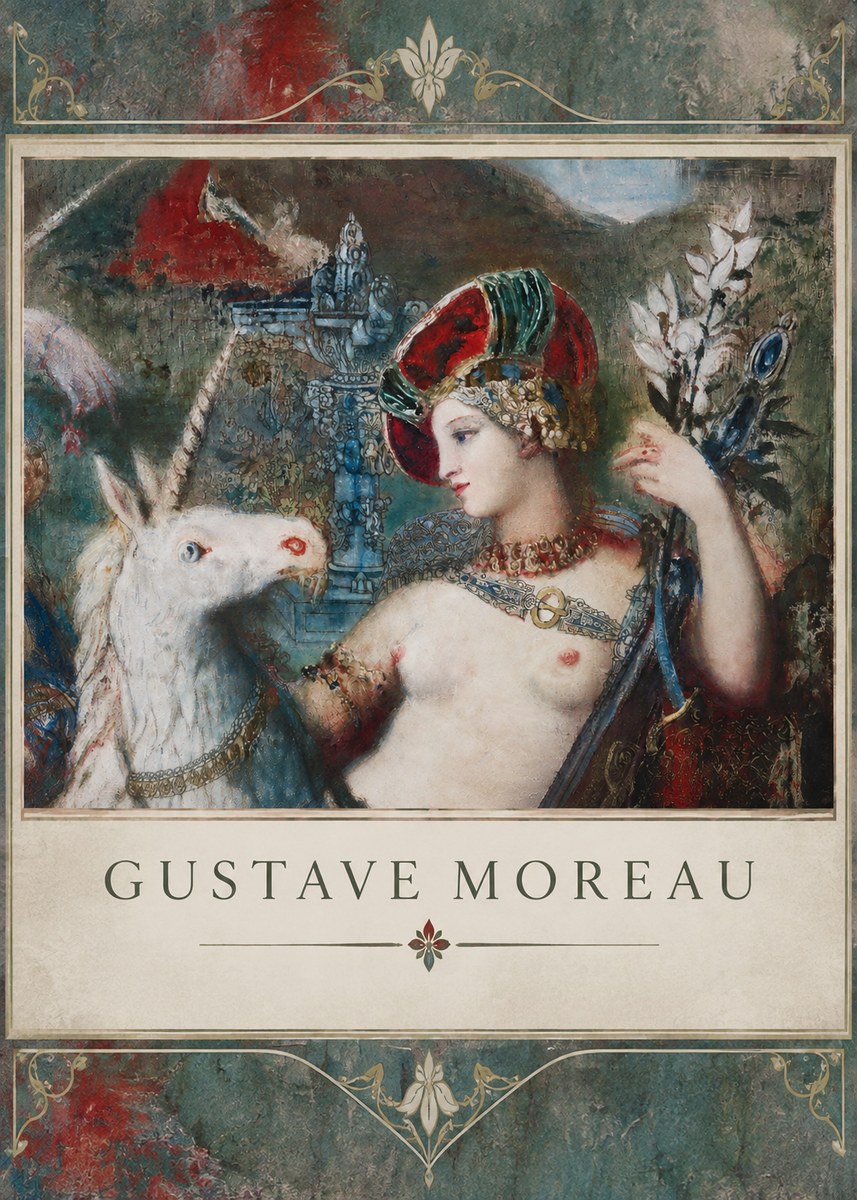 Gustave Moreau The Unicorns I No2 - Affiche