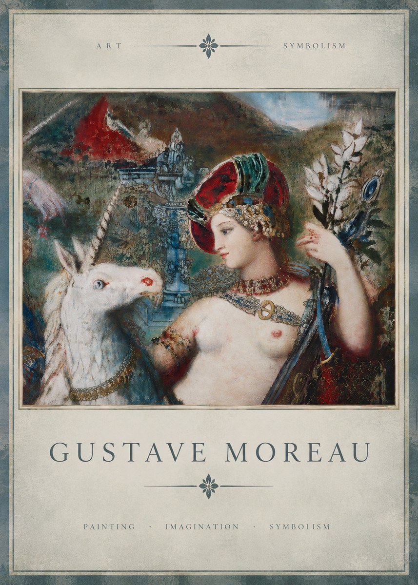 Gustave Moreau The Unicorns I No3 - Affiche