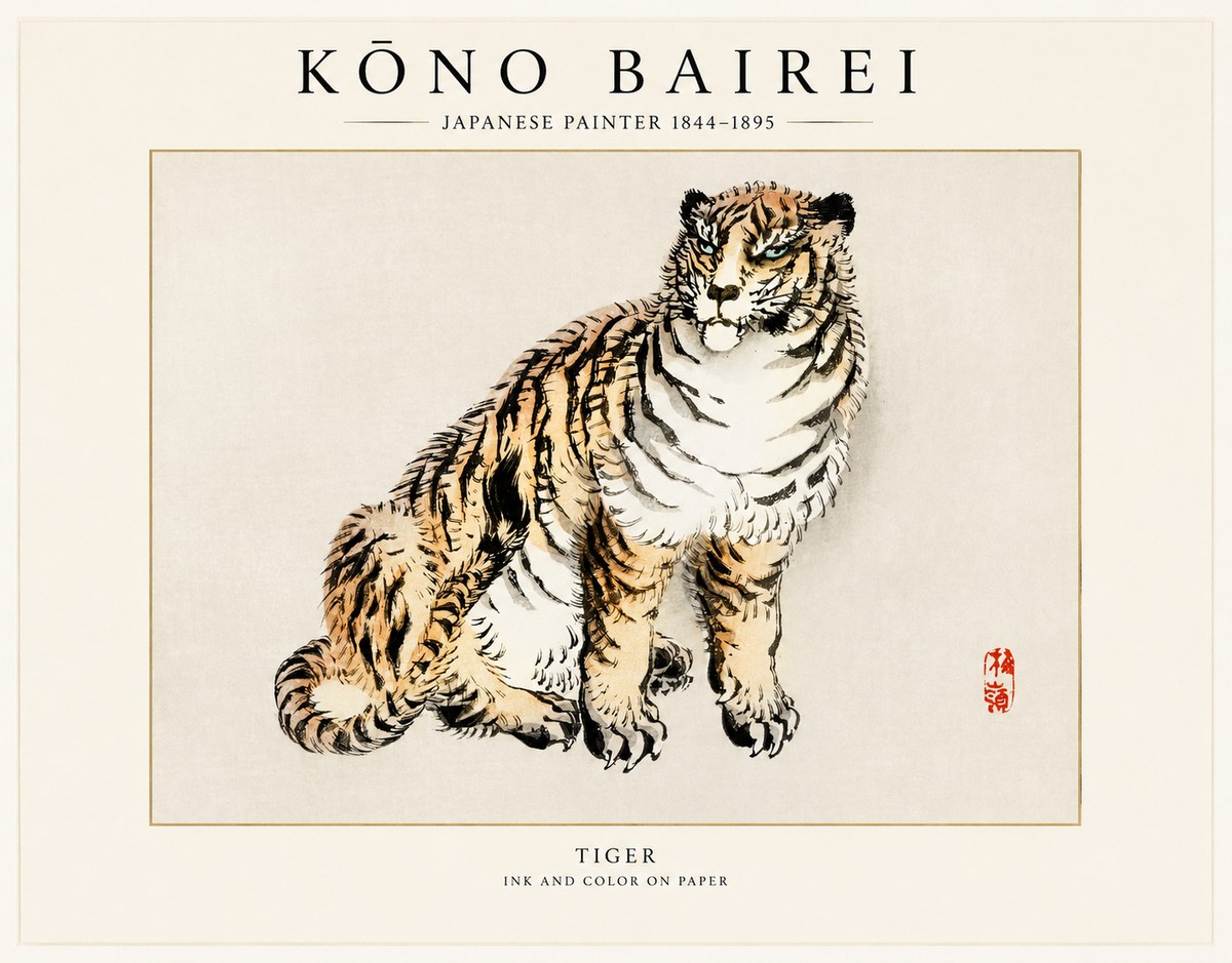 Kōno Bairei Tiger No1 - Affiche