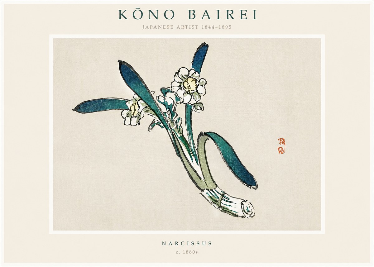 Kōno Bairei Narcissus No1 - Affiche