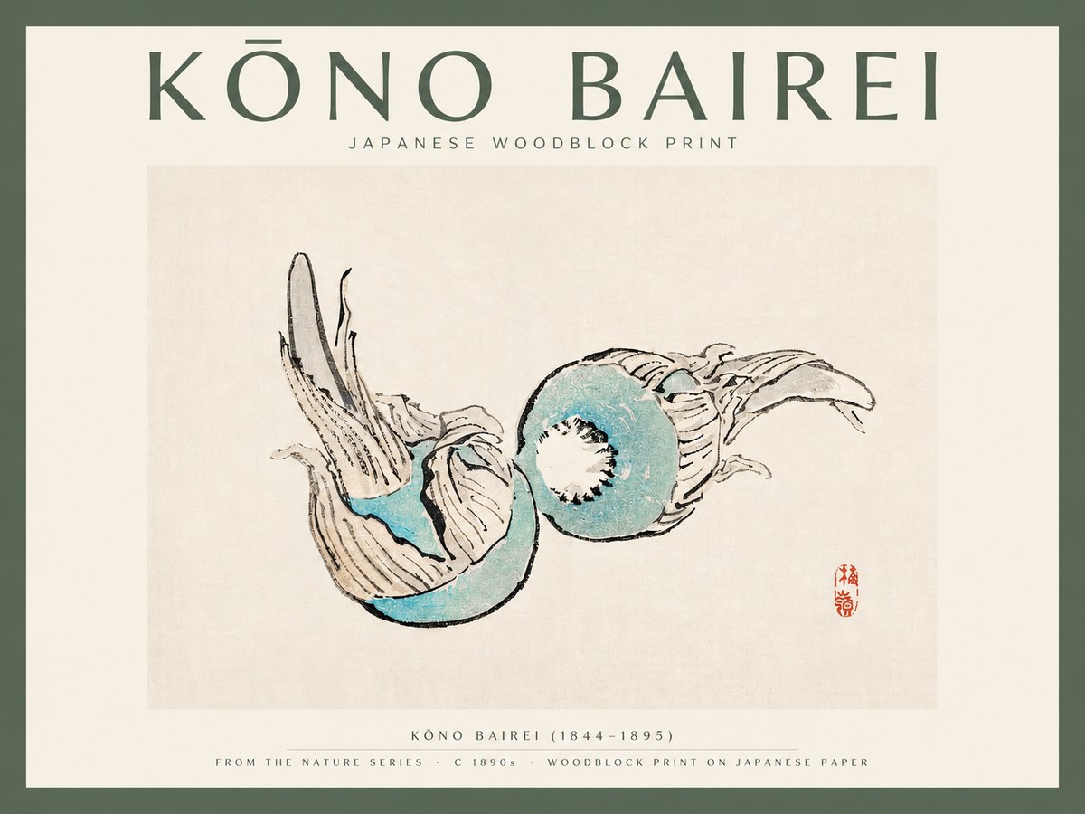 Kōno Bairei Abstract Botanical Forms No2 - Affiche