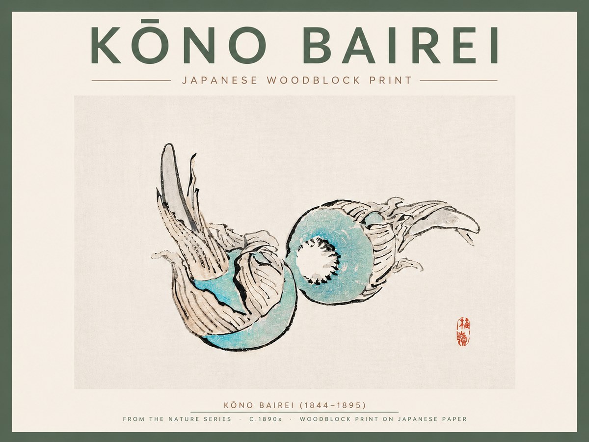 Kōno Bairei Abstract Botanical Forms No5 - Affiche