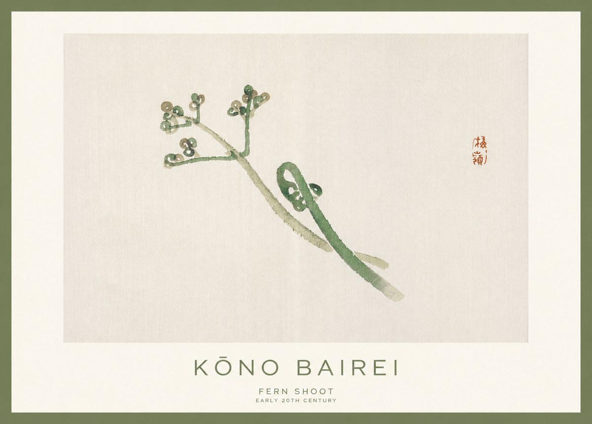 Kōno Bairei Fern Shoot No1 - Affiche