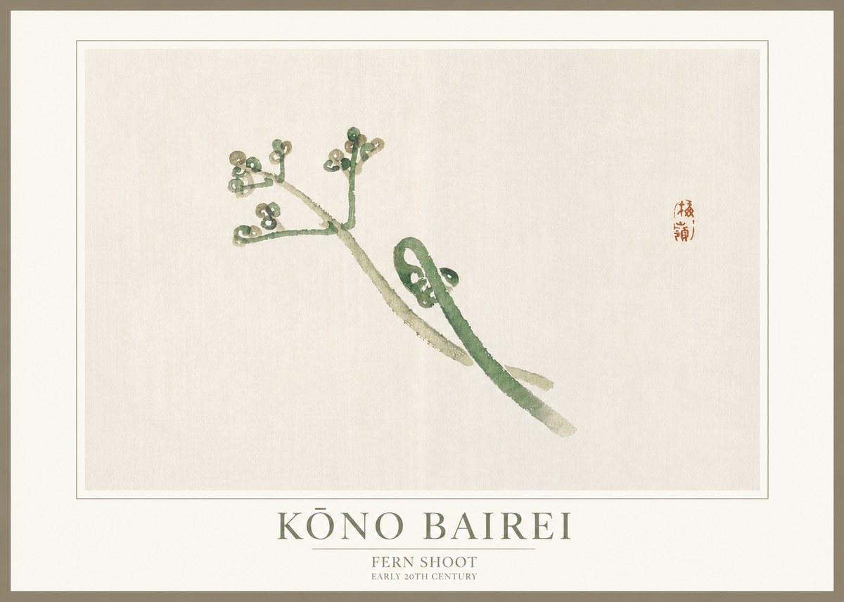 Kōno Bairei Fern Shoot No3 - Affiche