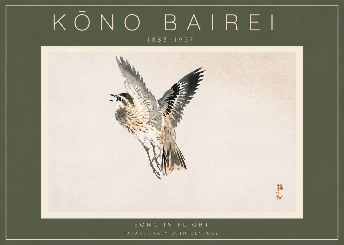 Kōno Bairei Song in Flight No2 - Affiche