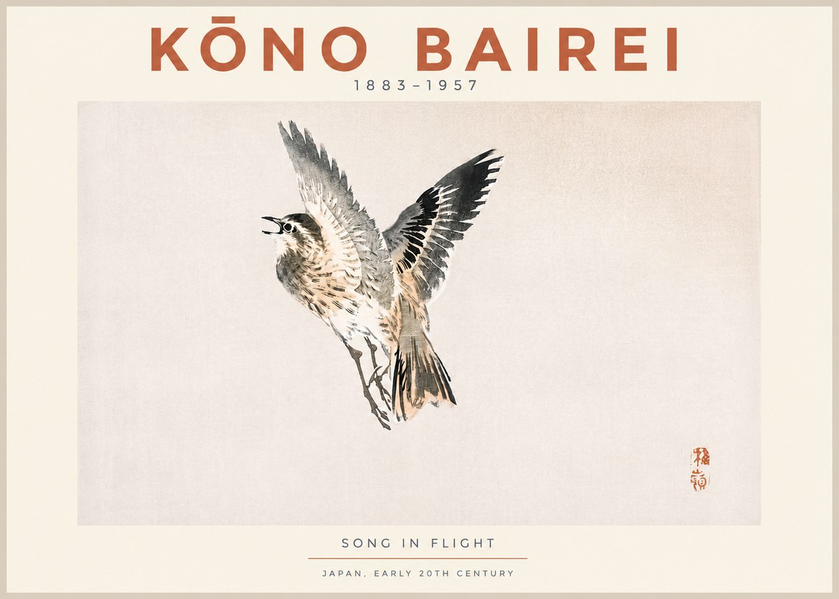 Kōno Bairei Song in Flight No3 - Affiche