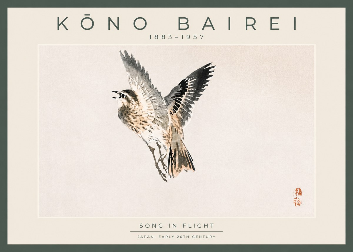 Kōno Bairei Song in Flight No4 - Affiche