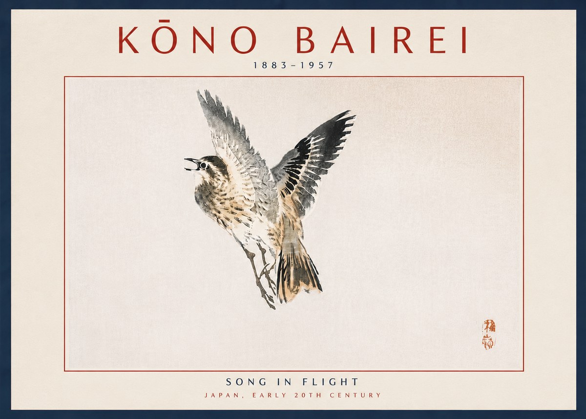 Kōno Bairei Song in Flight No6 - Affiche