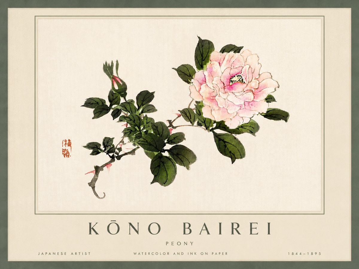 Kōno Bairei Peony I No4 - Affiche