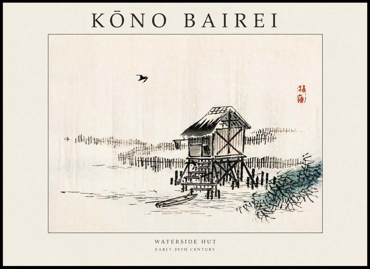 Kōno Bairei Waterside Hut No1 - Affiche