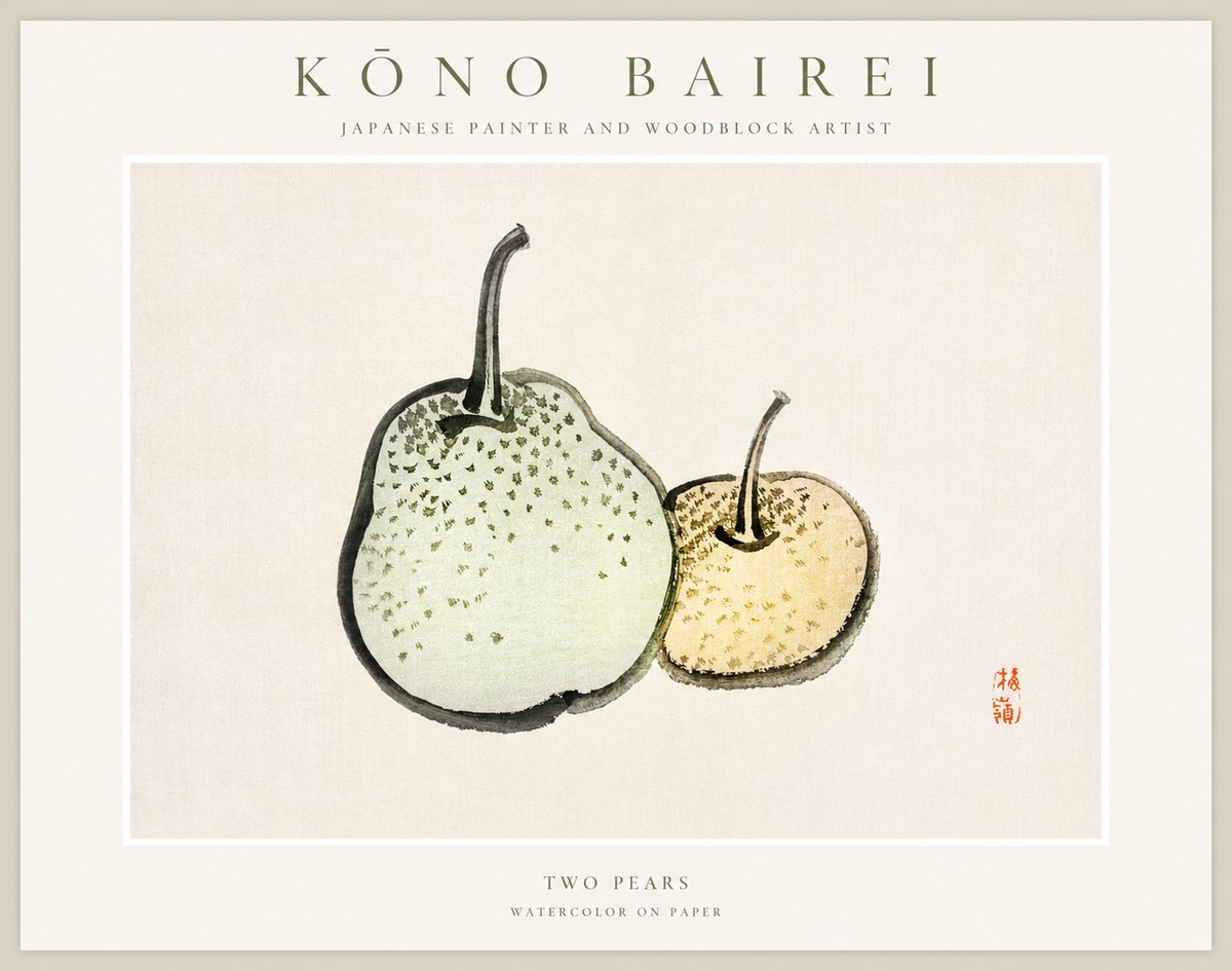 Kōno Bairei Two Pears No1 - Affiche