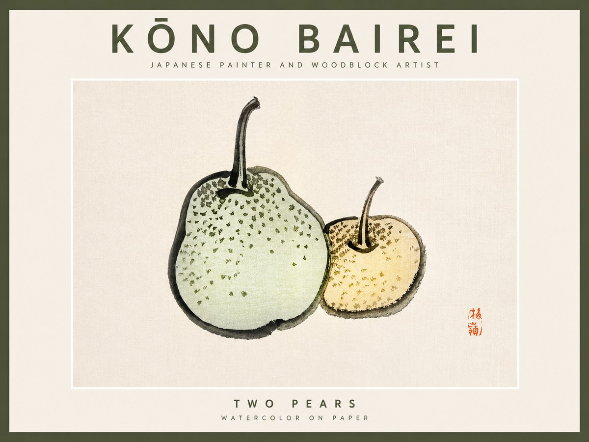 Kōno Bairei Two Pears No2 - Affiche