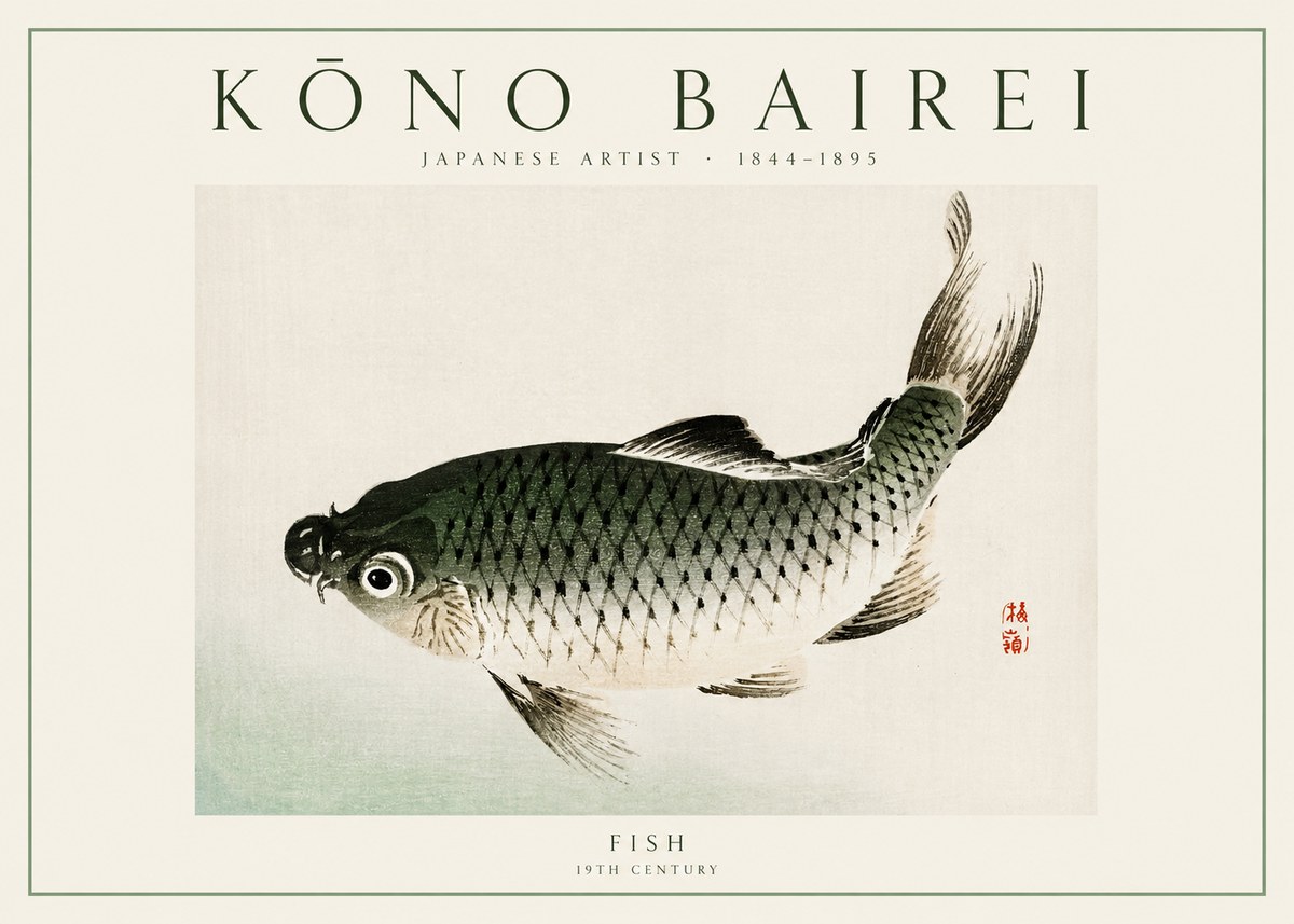 Kōno Bairei Fish I No1 - Affiche