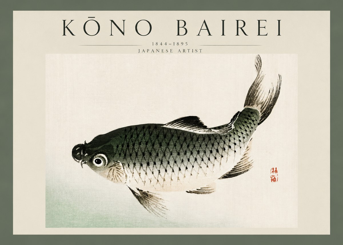 Kōno Bairei Fish I No3 - Affiche