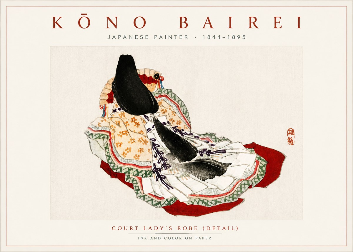 Kōno Bairei Court Lady's Robe (Detail) No6 - Affiche