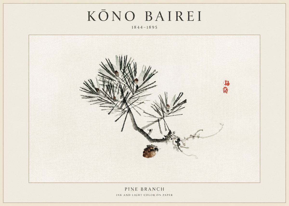 Kōno Bairei Pine Branch No1 - Affiche