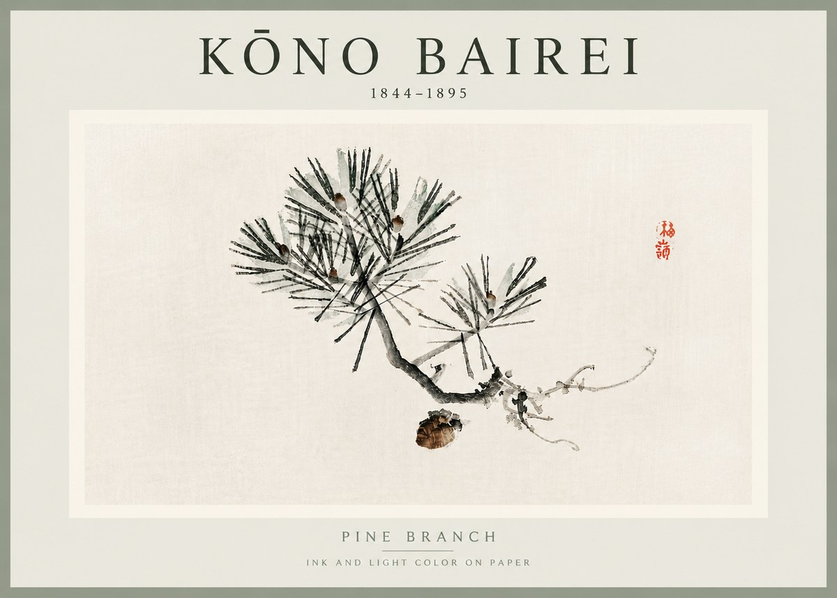 Kōno Bairei Pine Branch No5 - Affiche
