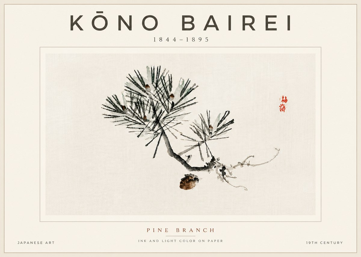 Kōno Bairei Pine Branch No6 - Affiche