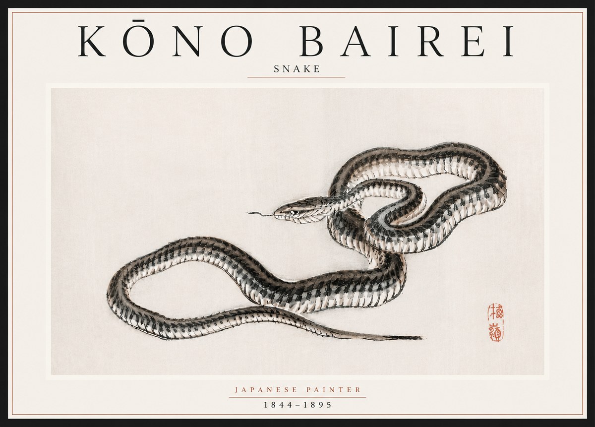 Kōno Bairei Snake No5 - Affiche