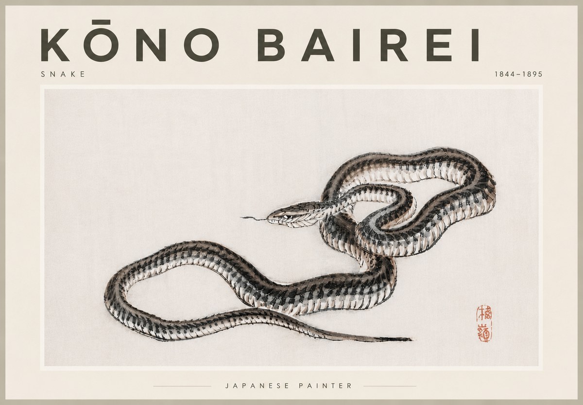 Kōno Bairei Snake No6 - Affiche