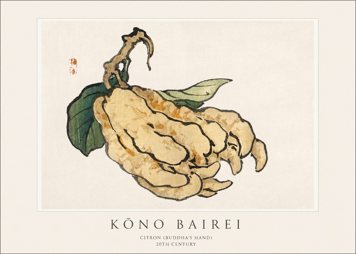 Kōno Bairei Citron (Buddha's Hand) No1 - Affiche