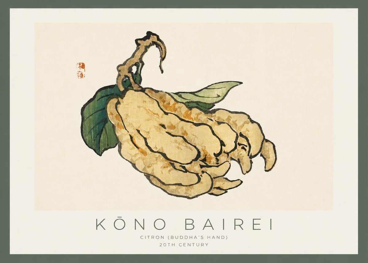 Kōno Bairei Citron (Buddha's Hand) No2 - Affiche