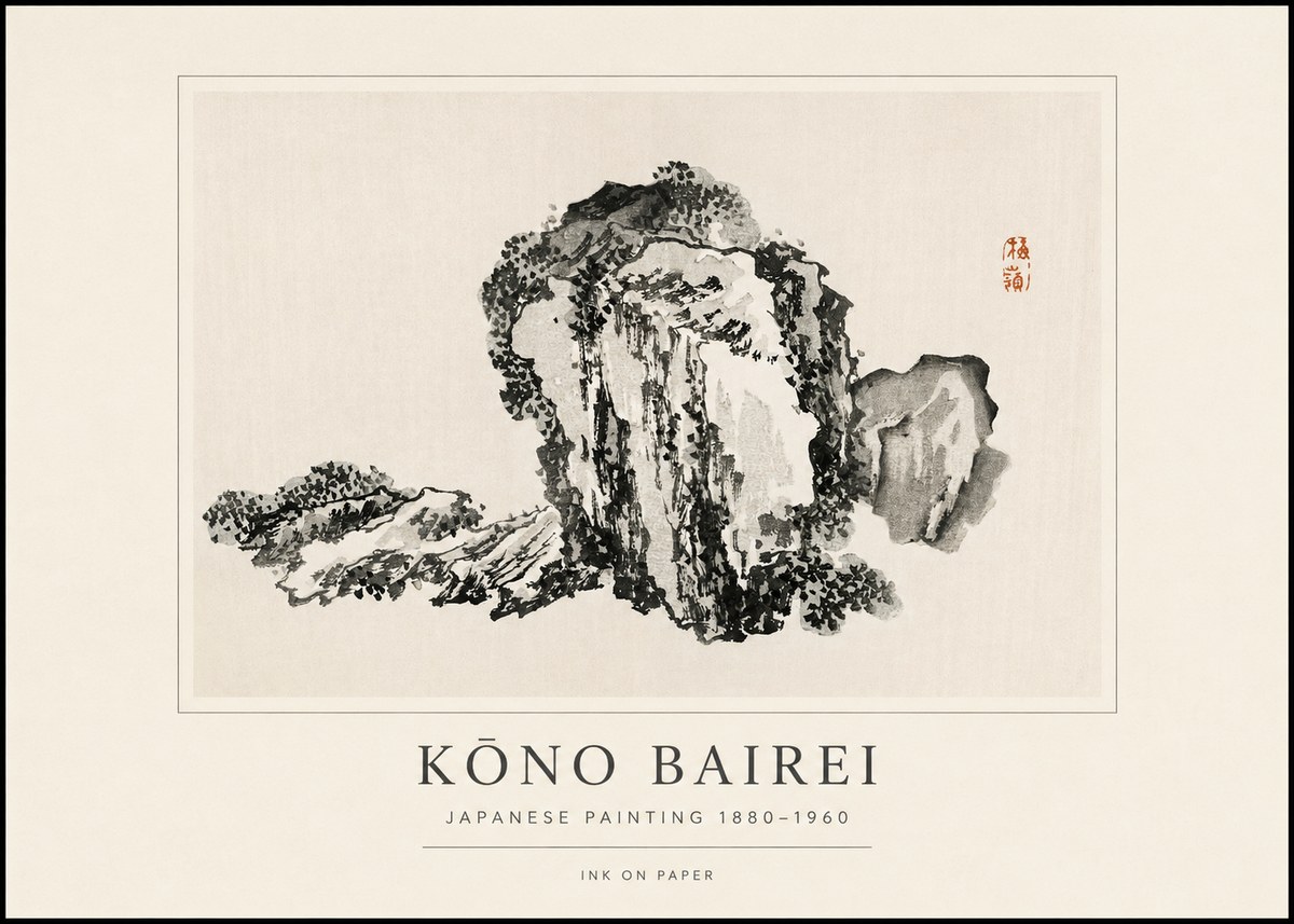 Kōno Bairei Rock Formation No1 - Affiche
