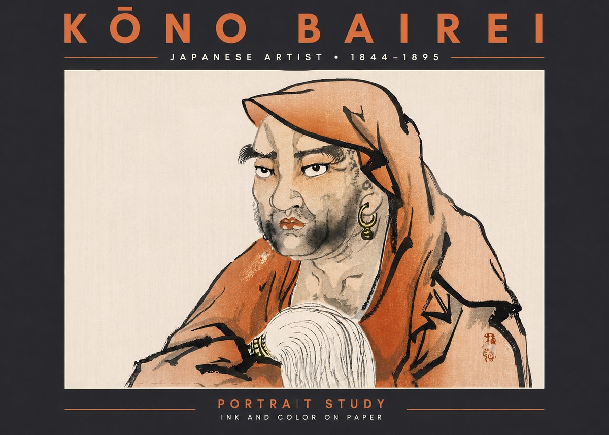 Kōno Bairei Portrait Study No2 - Affiche