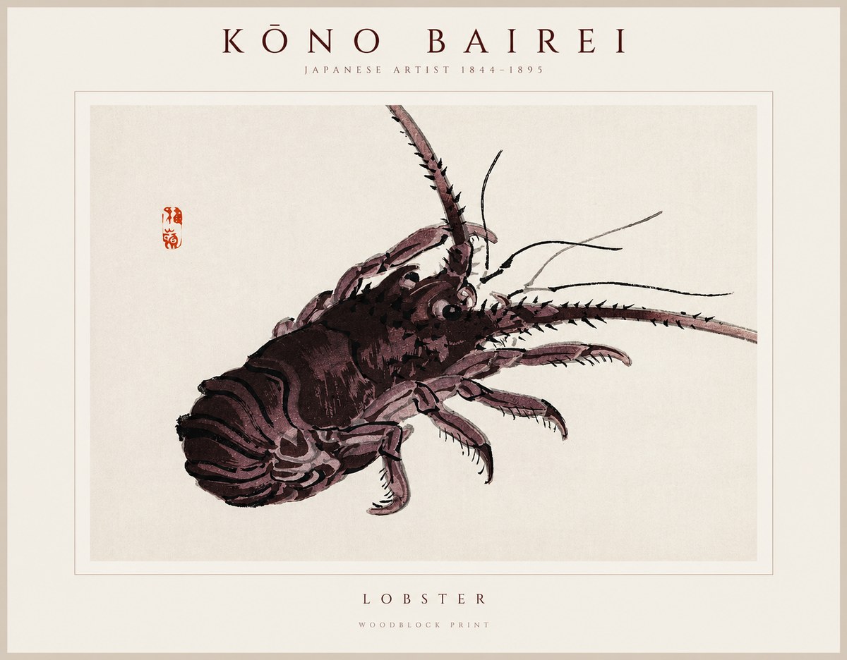 Kōno Bairei Lobster No1 - Affiche